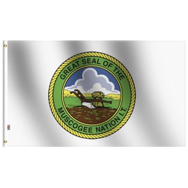Muscogee Creek people Flag 3x5 Ft Large, Double Sided Printed Smooth Silk Fabric For ModerateOutdoor&Indoor, 36x60Inch Indian Native American Triba Mvskoke Muscogee Creek nations Banner House