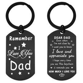Dad Gifts for Birthday Fathers Day from Daughter Son Remember I Love You Dad Keychain from Kids Dad's Day Christmas Gift for Dad Who Has Everything Double Sided Thank You Dad Key Ring