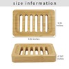 2 Pack Bamboo Soap Dish Self-Draining Holders Slotted Soap Dish