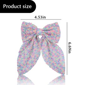 Sequin Glitter Hair Clips for Women Girls Big Large Hair Bows for Party Prom Bowknot Hair Accessories for Girls Teenagers