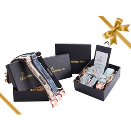 ARING PET Dog Collar and Lead Set, Velvet Dog Collar, Dog Collar and Lead, Adjustable Dog Collar for Small Medium Dogs