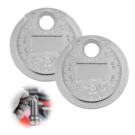 TVETE Plug Gap Gauge, Gap Plug, Spark Plug Gap Tool [2 Pieces] Precision, Front 0.02-0.1 Inches, Back 0.02-0.1 inch (0.6-2.4 mm), Double Sided Usable, Gap Gauge, Measuring Tool, Coin Type, Calibration