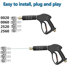 Pressure Washer Nozzle 7 GPM,Jrod Pressure Cleaning Nozzle Kit,4 Way J Rod Washing Tip Holder 1/4" Quick Connect For Soft Wash System 0° 25°
