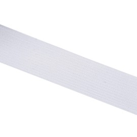 Mandala Crafts - Bobina de bandas elásticas anchas de 1 pulgada blanca para pantalones, cinturillas, costura y manualidades de bricolaje, correa elástica de tela plana de 50 yardas, banda elástica de