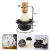 FRCOLOR 3 Sets Ergonomic Shaving Brush Bowl Metal Shaving Cup