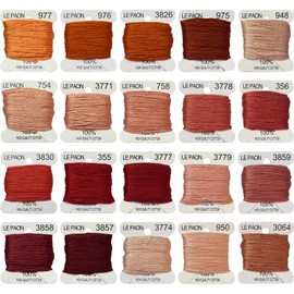 Premium Rainbow Color Embroidery Floss bobbins - Cross Stitch Threads - Friendship Bracelets Floss - Crafts Floss - 20 Bobbins Per Pack Embroidery Floss, Golden Brown Gradient