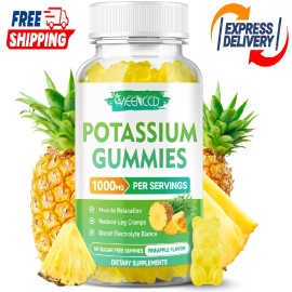 unbranded Potassium Citrate Gummies 1000mg, High Potency Potassium Supplement 60 Count