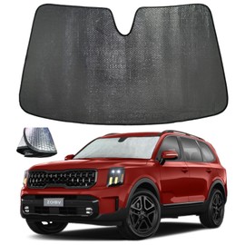 ZOIBV Windshield Sun Shade for Kia Telluride 2020-2025 - 5-Layer Bubble Foldable Front Window Shade Sun Visor Accessories - Blocks Heat & UV Rays​​