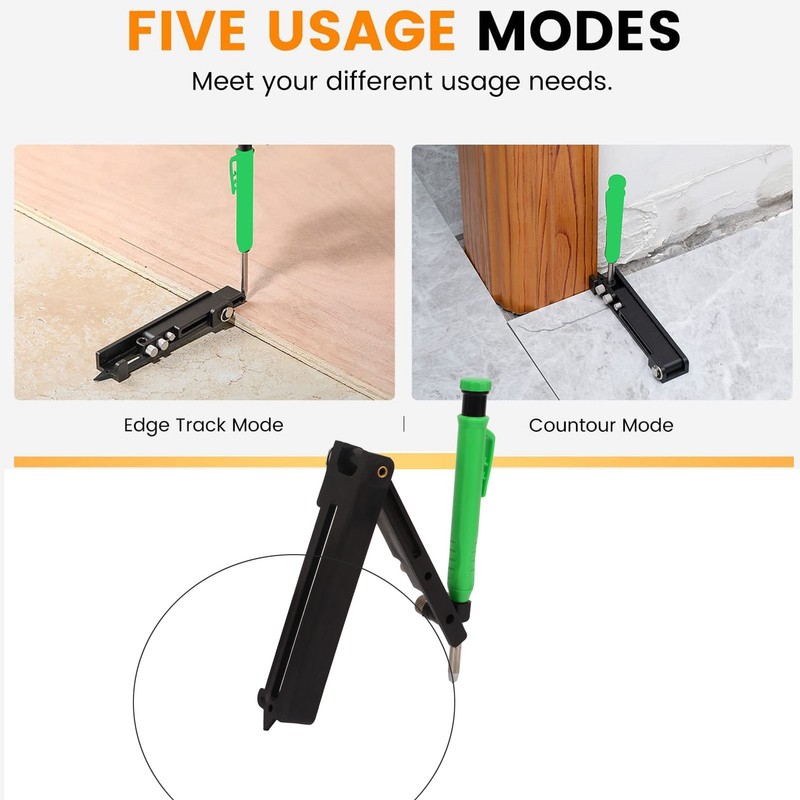 Multipurpose Scribing Tool Adjustable Contour Scriber with Pen Woodworking Measuring