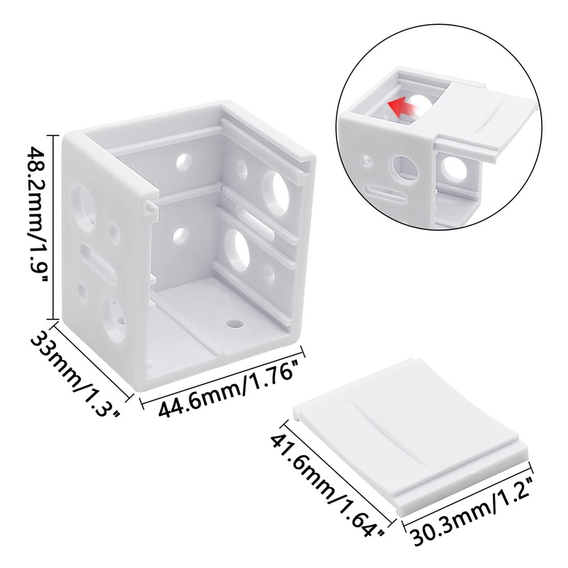 Waziaqoc 12PCS Plastic Blind Brackets, 1 Inch White Low Profile