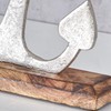 levandeo Anchor Sculpture 18 x 22 cm Silver Mango Wood