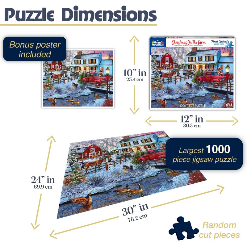White Mountain Christmas on The Farm Christmas Puzzles 1000 Pieces