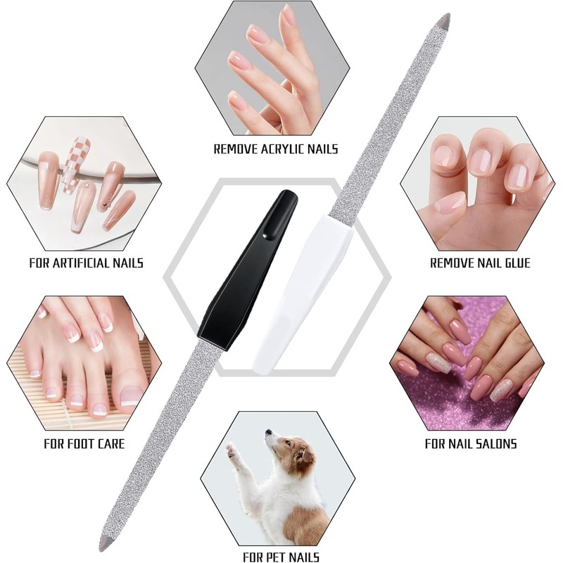 4 Pcs Metal Nail Files, Multifunctional Professional Nail File, Nail