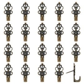 Rddconkit Push Pin Hangers，20 Pcs Zinc Alloy Pin Hooks Picture Hanging Nails for Home Office Fabric Wall Wooden (Bronze)