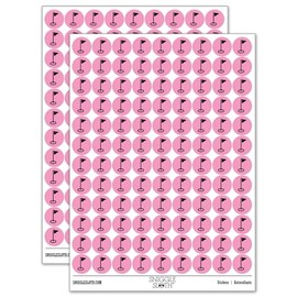 Golf Hole Flag 200+ Round Stickers - Matte Finish - 0.50" Size - Light Pink