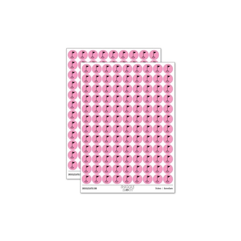 Golf Hole Flag 200+ Round Stickers - Matte Finish -