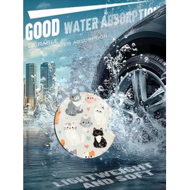 GooodiderX Car Cup Coasters,2 Pack Car Coaster,2.75inch Anti Slip and Absorbent Cars Coasters for Cup Holders,Neopren Accessories for Women,Cute Decor for Women (Cute Cats)