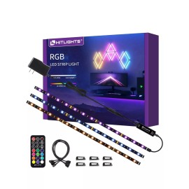 Hitlights LED Strip Lights 3 Pcs 1.64FT RGB Small LED Light Strips Kit Dimmable