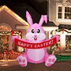 Lighted Inflatable Easter Bunny Easter Blow Up Rabbit with Built