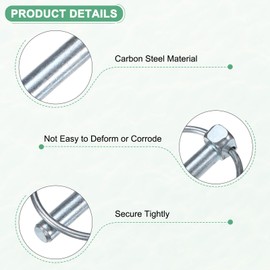 M METERXITY 6-Pack 25/64" Linch Pin with Ring, 1-31/32" Carbon Steel Lynch Pin Trailer Pins for Boat/Truck/Tractor/Trolley/Lawn Mower, Lock Clips Fastener Pin [10x50mm, Silver Zinc]