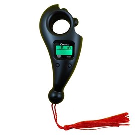 DEHUA Digital Tasbih Finger Counter, Muslim Islamic Rotating Digital Tasbeeh Prayer Beads Tally Counter with Time and LED Night Light (Black LED)