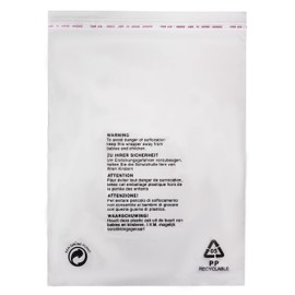 TP4U - 100 Self Seal Garments Bags 8'' x 10'' Clear Plastic Resealable Polypropylene Transparent Safety Warning Clothes Display Storage Protection Packing – Various Sizes (8'' x 10'')