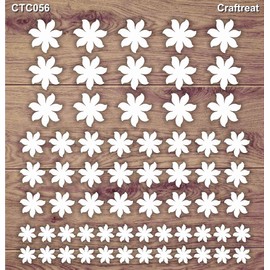CrafTreat Laser Cut Chipboard Embellishments for Crafting Scrapbooking and Card Making - Flower 2 - Size: 5.5X6 Inches - Flower Embellishments for Jewellery Making