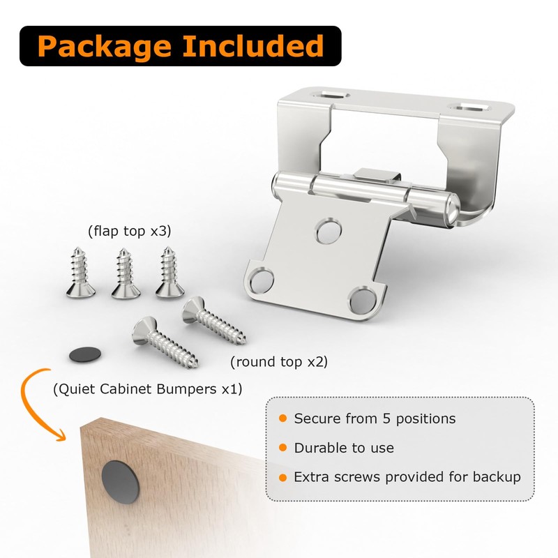 Chibery 10 Pack 1/2" Overlay Semi-Partial Wrap Around Hinges, Self