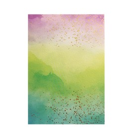 CHRIZ.Z Happy Birthday Card - Single Happy Birthday Greeting Card on Textured Paper with Gold Foil Sprinkles and Gold Foil Glitter Kraft Envelope - 5" x 7" - Blank Inside (Cool Ombre)