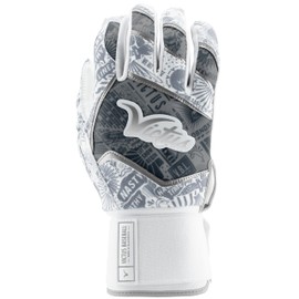 Victus NOX Full WRAP Batting Glove, White/Silver, Adult Large