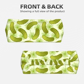 DSSWTP Dill Pickles Pattern Workout Headbands Fashion Sports Sweatbands Yoga Hairbands for Fitness Elastic Athletic Non Slip Wicking Headscarf for Men Womens Girls Summer Accessories Elastic Bands