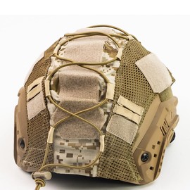 Tactical Helmet Cover with Pouch Tactical Fast Helmet Cloth for Military,Airsoft,Hunting,Shooting Gear,Nylon Loops & Shock Cord for Easy Installation