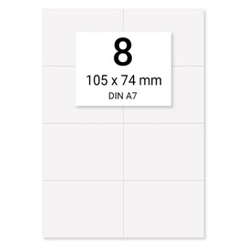 Karteo Paper Inserts A7 [Pack of 80] Insert Cards 105 x 74 mm Insert 160 g/m² White on 10 Sheets A4 Sheets High-Quality Perforated Paper for Printing