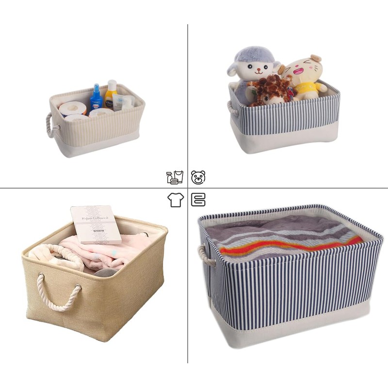 Mangata Foldable Storage Box, Small Thickened Fabric Storage Basket with