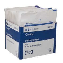 Covidien 7083 Curity Dressing Sponges, 6-Ply, 4" x 3" Size (Pack of 600)