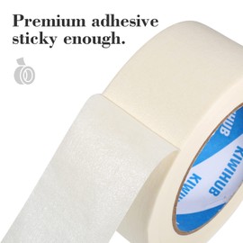 KIWIHUB White Masking Tape, Medium Adhesive Painters Tape for Painting, Home, Office, School Stationery, DIY Artists, Crafts, Labeling (2 Inch X 60 Yard)