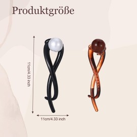 6 Stück Haarspangen Damen,Elegante Haarspange,Perlen Haarspangen,French Hair Pin,Banana Hair Clip,Elegante Perle FranzöSische Haarnadel für Langes Lockiges Haar(Bernstein+Grau+Dunkelgrau+Weiß