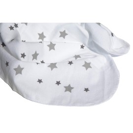 Clevere Kids Molleton Cloths Pack of 3 Absorbent Molleton Underlay Baby Burp Cloths 80 x 80 cm Grey Stars Ultra Soft ÖkoTex Cotton Cloths
