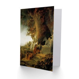 Rembrandt Christ And St Mary Magdalen At The Tomb Fine Art Greeting Card Plus Envelope Blank Inside