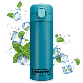 HOMEFUNK Insulated Stainless Steel Water Bottle Flask for Hot and Cold Drinks Coffee and Baby Bottles Hot Water Flask Thermal Flask 420ML (SEA Green)