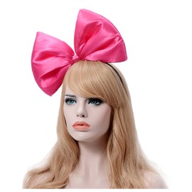 Huge Bow Headband Big Bowknot Hair Bands Headpiece Women Bow Hairband Hair Hoop Holiday Party Decoration Cosplay Costume Cute Christmas Halloween Headdress Handmade Hair Accessories 1 Pack Rose
