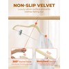 HOUSE DAY Velvet Skirt Hangers 12 Pack, Beige Velvet Hangers