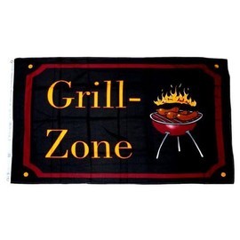 Fahne/Flagge Grill Zone Party schwarz 90 x 150 cm