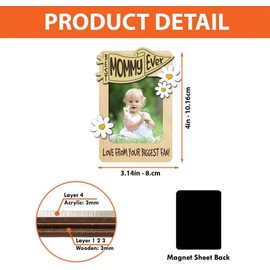 Mommy Christmas Fridge Magnet Frames, Gift for Mother from Daughter Son Kids, Mom Picture Frame from Daughter, Gift for Mom, Best Mom Ever Photo Frame Magnet, 2024 Christmas Picture Frame Magnet