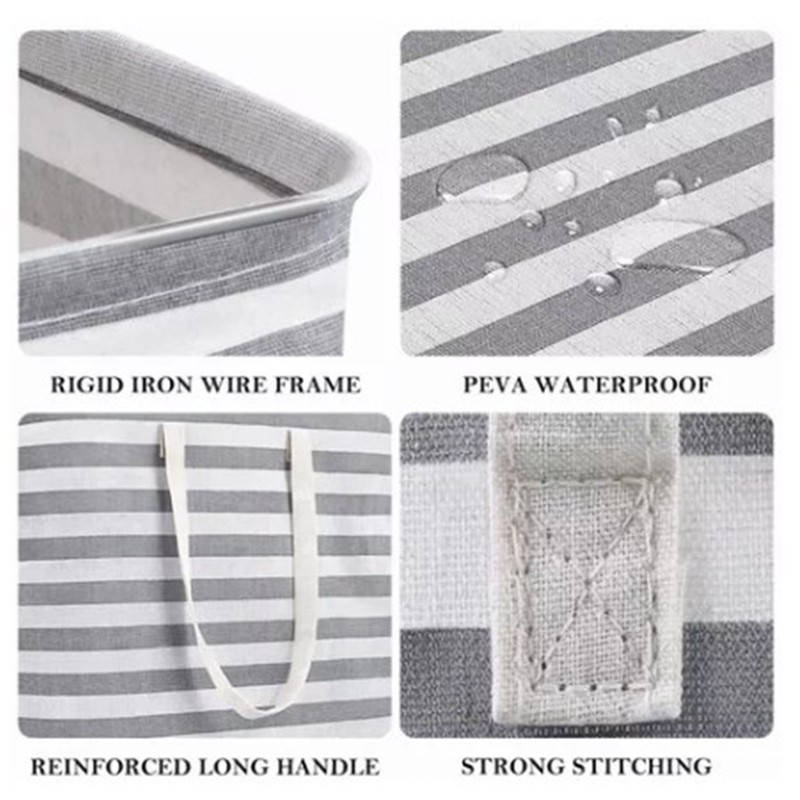 2 Pcs Laundry Basket 75 Litres Waterproof Lining Dirty Clothes