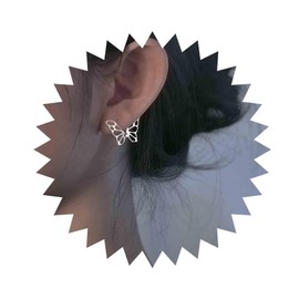 Aneneiceera Boho Filigree Butterfly Earrings Silver Butterfly Cuff Stud Earrings Hollow Butterfly Hoop Earrings Minimalist Silver Earrings Jewelry for Women