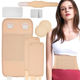 6Pcs Waist Neck Oil Pack Set, Castor Oil Wrap with Chest Pads Washable Reusable Knee Essential Oil Wrap Mess-Free Oil Pack Wrap with Adjustable Straps Soft Comfortable Oil Pack for Chest Waist Neck (Style 1)