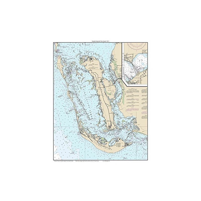 Sanibel Island & Pine Island 2015 Nautical Map Florida -