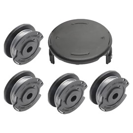 Grass trimmer thread spool, with spool cap, compatible with Bosch ART 23 SL, ART 26 SL, interchangeable with original spool (4 thread spools, 1 trimmer cover)
