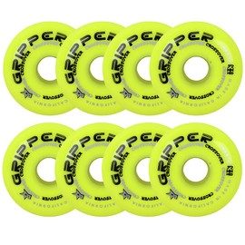Labeda Roller Hockey Wheels Gripper Crossover Medium 80A Yellow 72mm - Set of 8